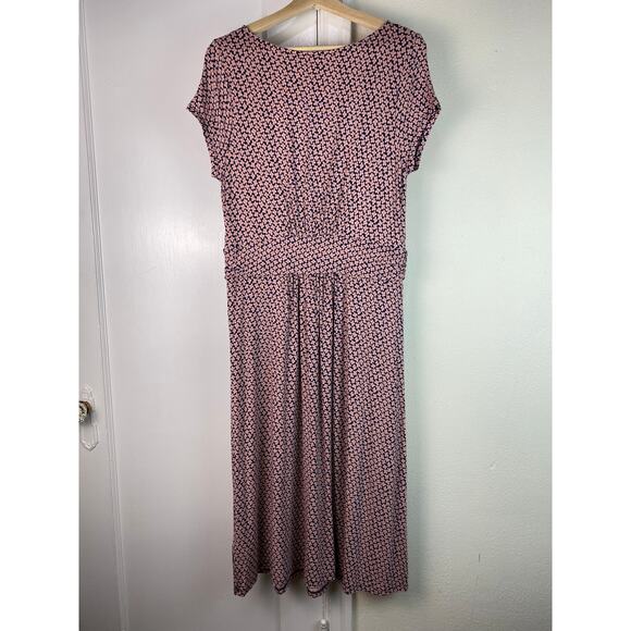 Boden Women's 10L Blue Pink Floral Cap Sleeve Stretch A-Line Dress - Picture 5 of 8